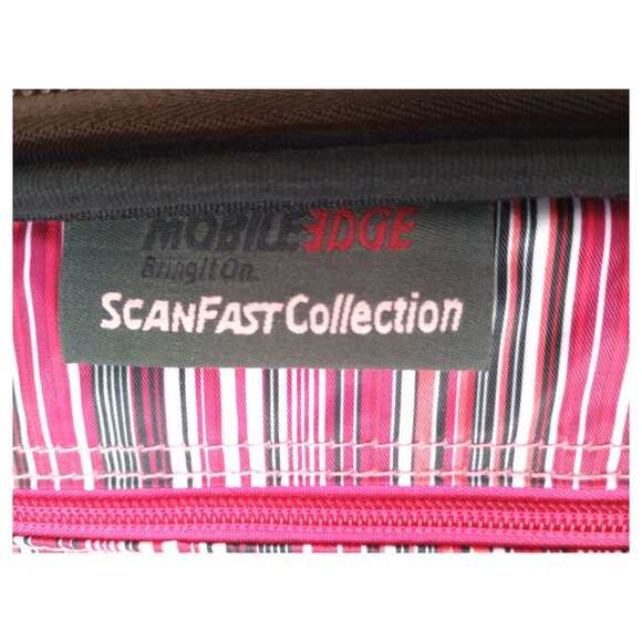 Mobile Edge 16" Scanfast Laptop Messenger Bag Pink Suede Checkpoint Friendly TSA - Picture 5 of 16